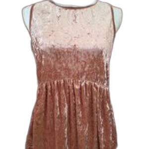 Knox Rose Pink Velvet Sleeveless Shirt Sz Med